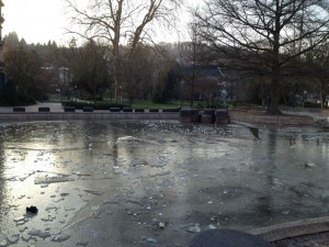 Le lac gelé de Baden Baden en février
