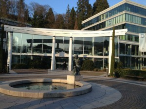 L’entrée des thermes marins de Baden Baden, en hiver